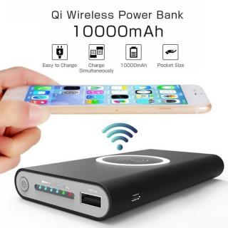 Qi Wireless Charger Power Bank 10000mAh Portable USB Wireless Battery_1